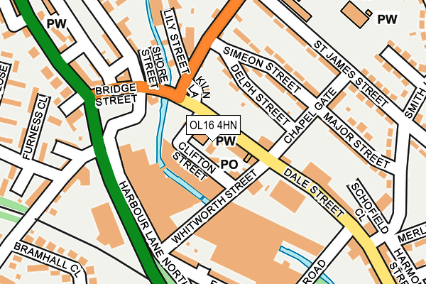 OL16 4HN map - OS OpenMap – Local (Ordnance Survey)