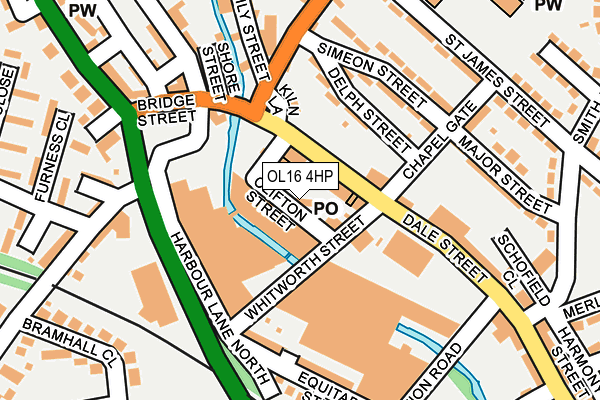 OL16 4HP map - OS OpenMap – Local (Ordnance Survey)