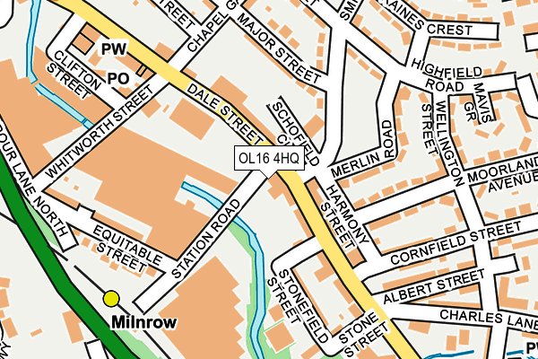 OL16 4HQ map - OS OpenMap – Local (Ordnance Survey)