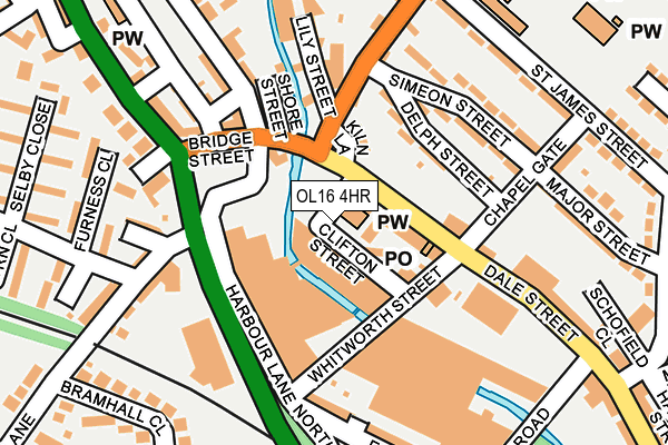 OL16 4HR map - OS OpenMap – Local (Ordnance Survey)