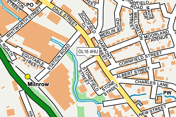 OL16 4HU map - OS OpenMap – Local (Ordnance Survey)