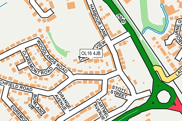 OL16 4JB map - OS OpenMap – Local (Ordnance Survey)