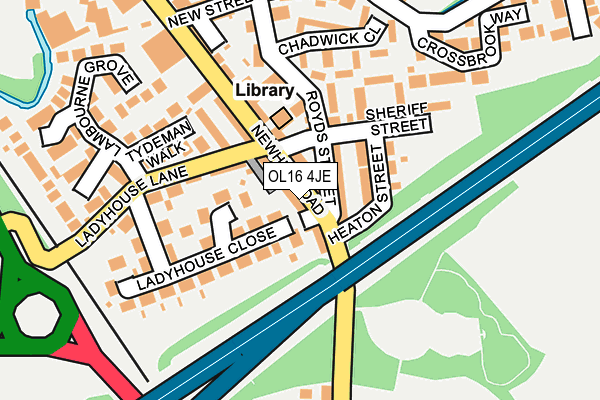 OL16 4JE map - OS OpenMap – Local (Ordnance Survey)