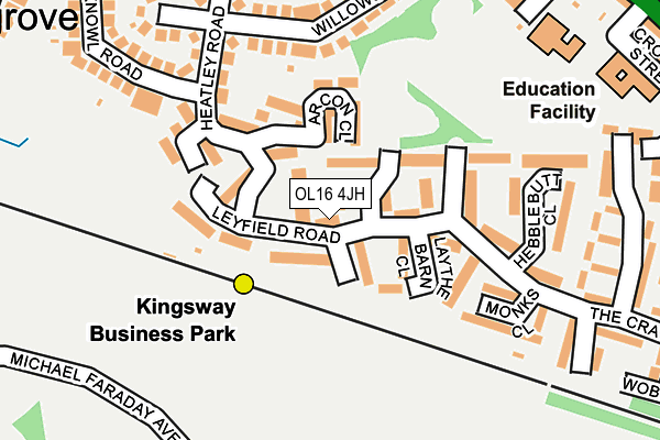 OL16 4JH map - OS OpenMap – Local (Ordnance Survey)