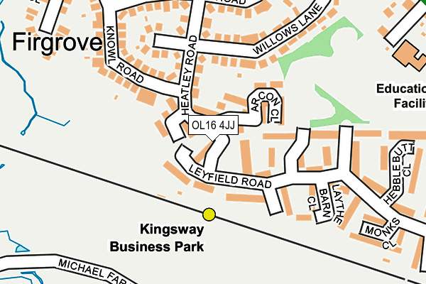 OL16 4JJ map - OS OpenMap – Local (Ordnance Survey)