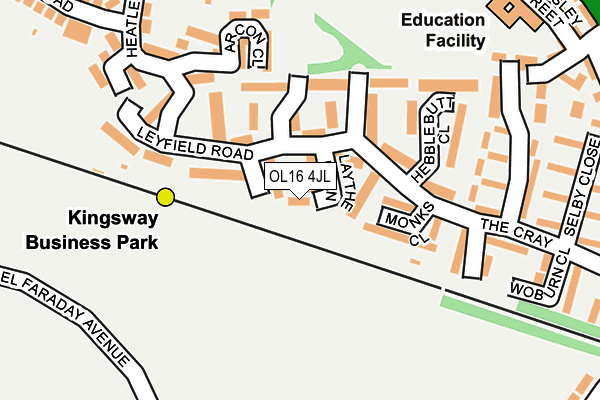 OL16 4JL map - OS OpenMap – Local (Ordnance Survey)