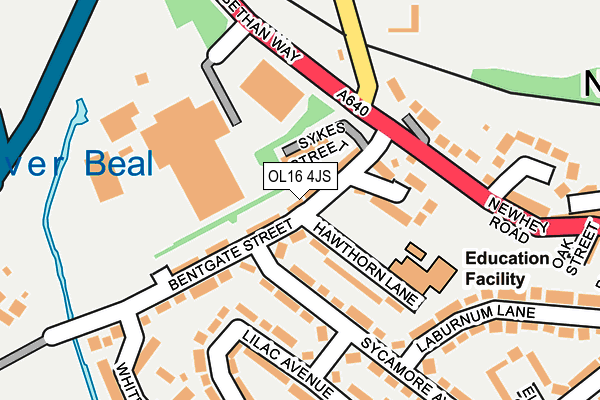 OL16 4JS map - OS OpenMap – Local (Ordnance Survey)