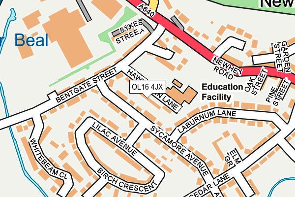 OL16 4JX map - OS OpenMap – Local (Ordnance Survey)