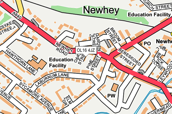 OL16 4JZ map - OS OpenMap – Local (Ordnance Survey)