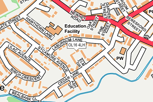 OL16 4LH map - OS OpenMap – Local (Ordnance Survey)