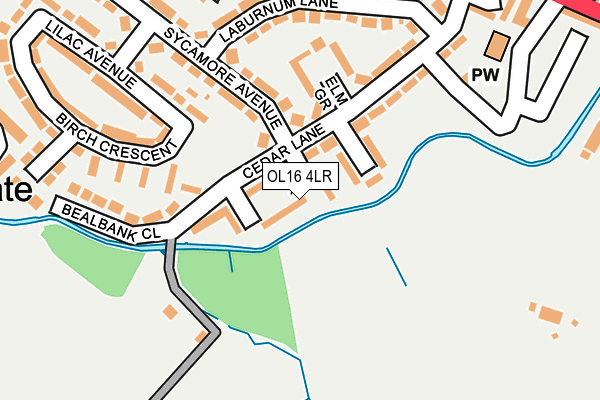 OL16 4LR map - OS OpenMap – Local (Ordnance Survey)