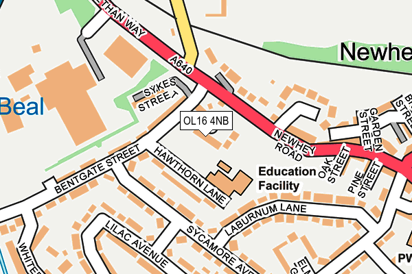 OL16 4NB map - OS OpenMap – Local (Ordnance Survey)