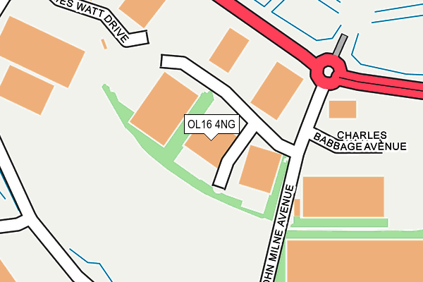 OL16 4NG map - OS OpenMap – Local (Ordnance Survey)