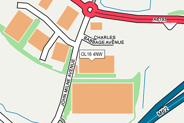 OL16 4NW map - OS OpenMap – Local (Ordnance Survey)