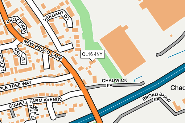 OL16 4NY map - OS OpenMap – Local (Ordnance Survey)