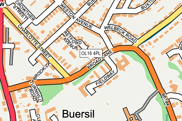 OL16 4PL map - OS OpenMap – Local (Ordnance Survey)