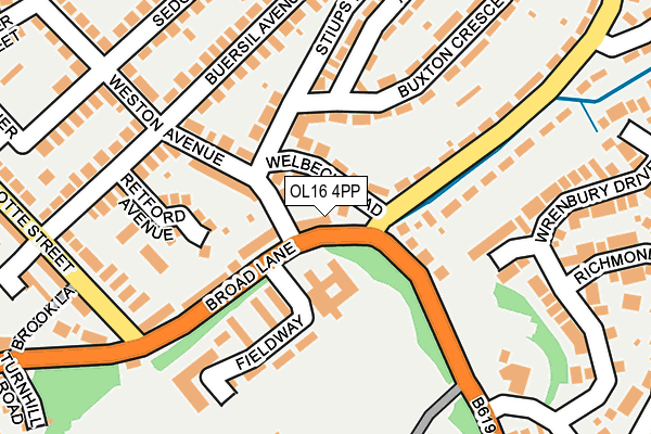 OL16 4PP map - OS OpenMap – Local (Ordnance Survey)