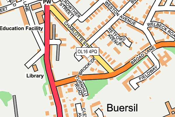 OL16 4PQ map - OS OpenMap – Local (Ordnance Survey)