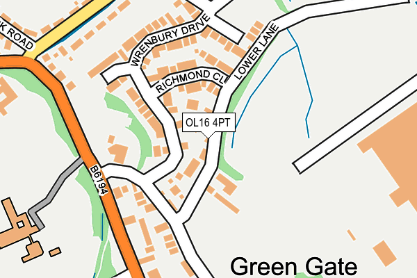 OL16 4PT map - OS OpenMap – Local (Ordnance Survey)