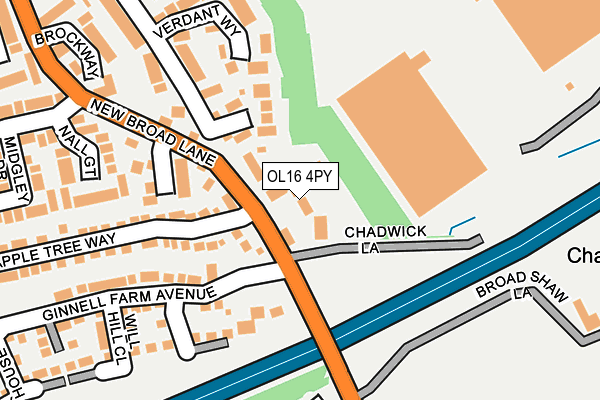 OL16 4PY map - OS OpenMap – Local (Ordnance Survey)