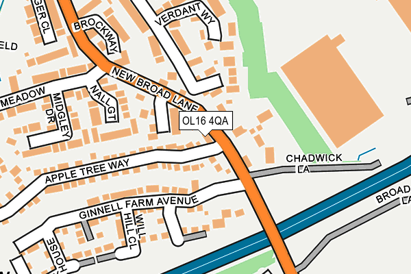 OL16 4QA map - OS OpenMap – Local (Ordnance Survey)