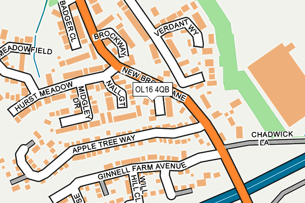 OL16 4QB map - OS OpenMap – Local (Ordnance Survey)