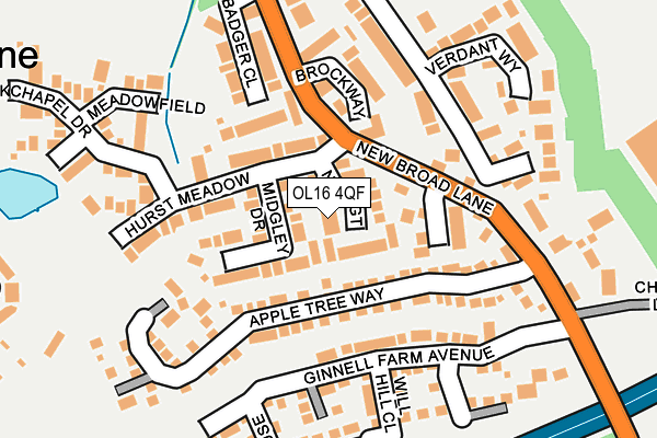 OL16 4QF map - OS OpenMap – Local (Ordnance Survey)