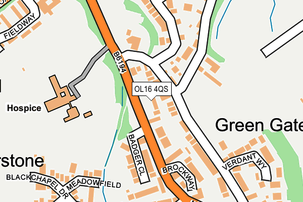 OL16 4QS map - OS OpenMap – Local (Ordnance Survey)