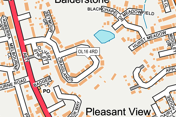 OL16 4RD map - OS OpenMap – Local (Ordnance Survey)