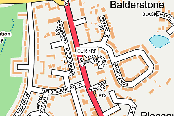 OL16 4RF map - OS OpenMap – Local (Ordnance Survey)