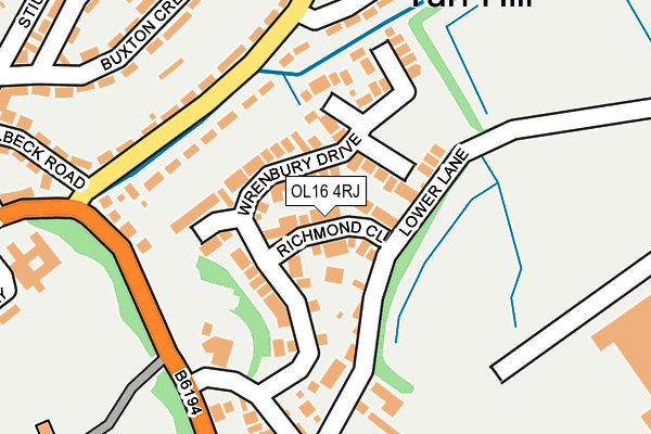 OL16 4RJ map - OS OpenMap – Local (Ordnance Survey)