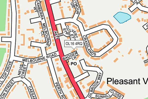 OL16 4RQ map - OS OpenMap – Local (Ordnance Survey)