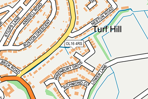 OL16 4RS map - OS OpenMap – Local (Ordnance Survey)