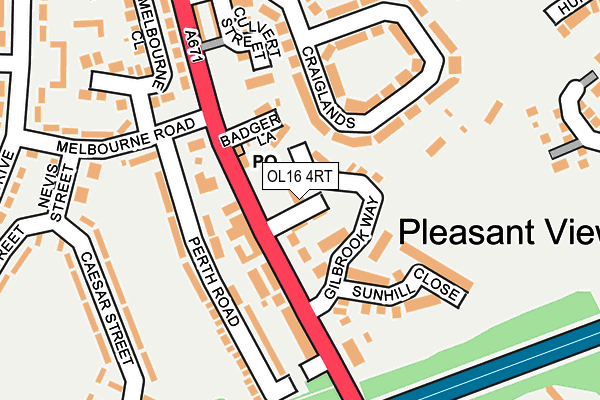 OL16 4RT map - OS OpenMap – Local (Ordnance Survey)