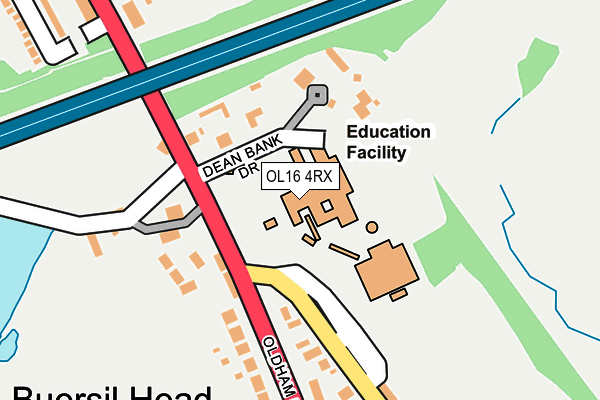 OL16 4RX map - OS OpenMap – Local (Ordnance Survey)