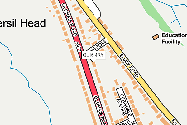 OL16 4RY map - OS OpenMap – Local (Ordnance Survey)