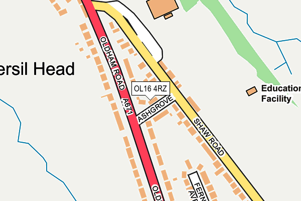 OL16 4RZ map - OS OpenMap – Local (Ordnance Survey)