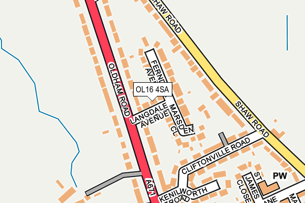 OL16 4SA map - OS OpenMap – Local (Ordnance Survey)