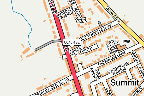 OL16 4SE map - OS OpenMap – Local (Ordnance Survey)