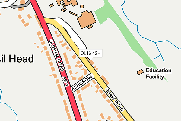 OL16 4SH map - OS OpenMap – Local (Ordnance Survey)