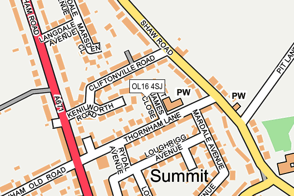 OL16 4SJ map - OS OpenMap – Local (Ordnance Survey)