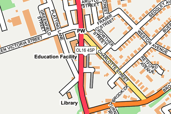 OL16 4SP map - OS OpenMap – Local (Ordnance Survey)