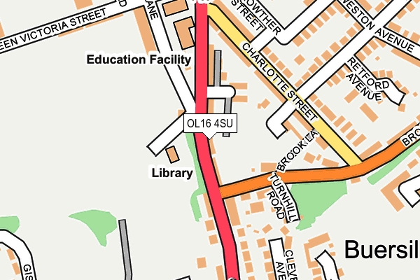 OL16 4SU map - OS OpenMap – Local (Ordnance Survey)