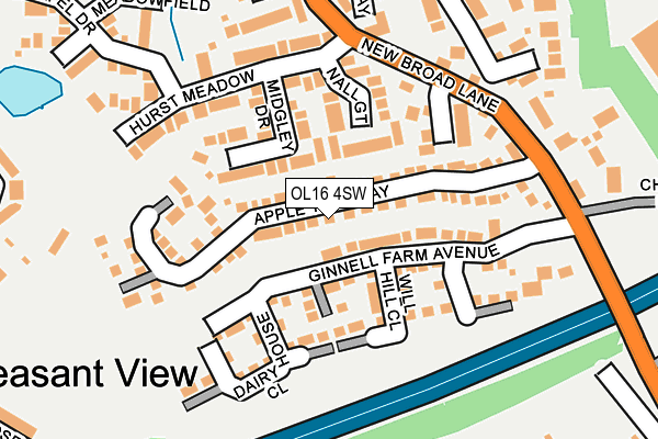 OL16 4SW map - OS OpenMap – Local (Ordnance Survey)