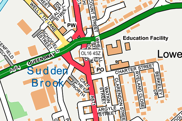 OL16 4SZ map - OS OpenMap – Local (Ordnance Survey)