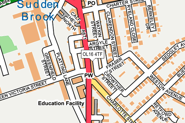 OL16 4TF map - OS OpenMap – Local (Ordnance Survey)