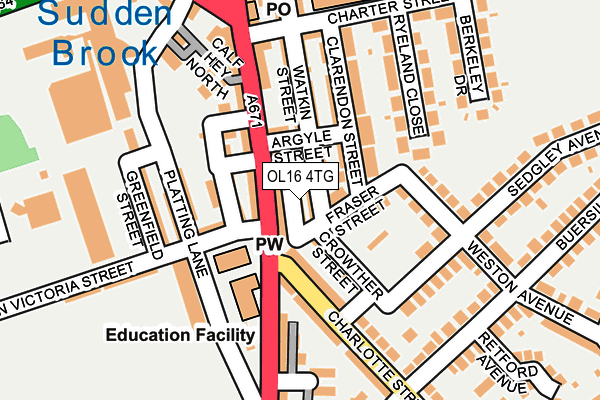 OL16 4TG map - OS OpenMap – Local (Ordnance Survey)