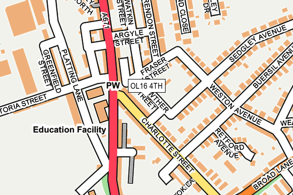 OL16 4TH map - OS OpenMap – Local (Ordnance Survey)