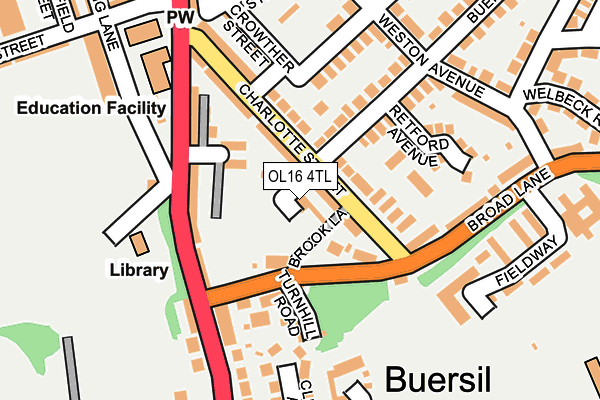 OL16 4TL map - OS OpenMap – Local (Ordnance Survey)