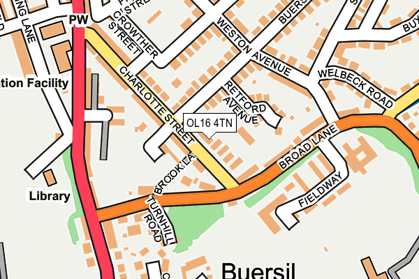 OL16 4TN map - OS OpenMap – Local (Ordnance Survey)